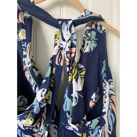 NEW Fortune Swimwear One Piece Deep V Cross Back Leaf Print Swimsuit XL Xlarge - Picture 4 of 7